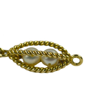 French 18 Karat Yellow Gold Caged Pearl Bracelet