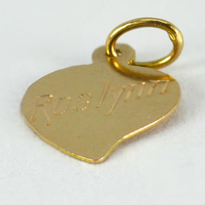 9K Yellow Gold Roslynn Love Heart Charm Pendant