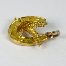 Load image into Gallery viewer, 9K Yellow Gold Horseshoe Wheat Charm Pendant
