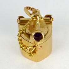 Load image into Gallery viewer, 18K Yellow Gold Old Fashioned Steam Iron Charm Pendant
