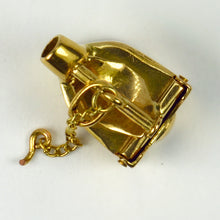 Load image into Gallery viewer, 18K Yellow Gold Old Fashioned Steam Iron Charm Pendant
