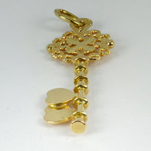 Load image into Gallery viewer, 18K Yellow Gold Love Heart Key Charm Pendant
