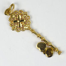 Load image into Gallery viewer, 18K Yellow Gold Love Heart Key Charm Pendant
