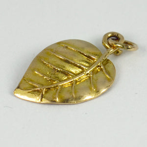 9K Yellow Rose Gold Leaf Charm Pendant