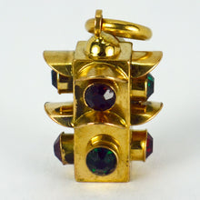 Load image into Gallery viewer, Italian 18K Yellow Gold Traffic Light Charm Pendant
