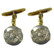 Load image into Gallery viewer, Art Deco Diamond Platinum Gold Cufflinks
