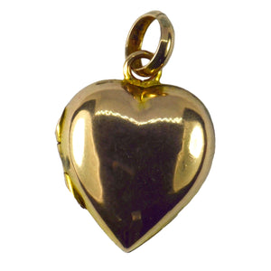 9K Yellow Gold Heart Locket Charm Pendant