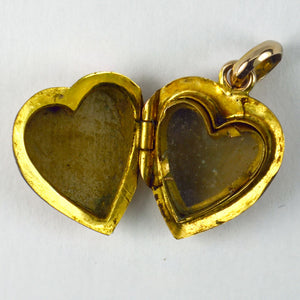 9K Yellow Gold Heart Locket Charm Pendant