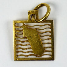 Load image into Gallery viewer, Island Map 18K Yellow Gold Square Charm Pendant
