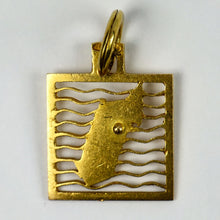 Load image into Gallery viewer, Island Map 18K Yellow Gold Square Charm Pendant
