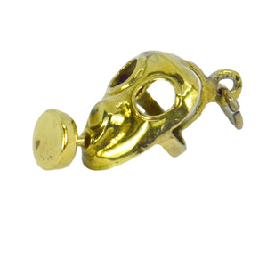 Gas Mask 9K Yellow Gold Charm Pendant