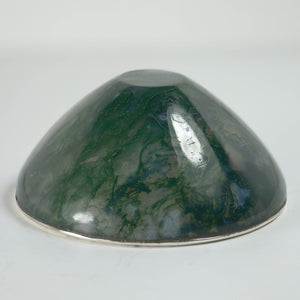 Moss Agate Silver Mounted Bowl