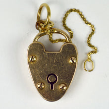 Load image into Gallery viewer, Heart Padlock 15K Yellow Gold Charm Pendant
