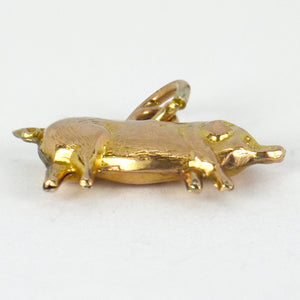 9K Yellow Gold Pig Charm Pendant