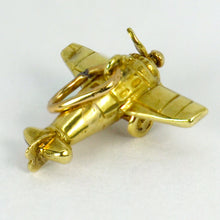 Load image into Gallery viewer, Airplane 14K Yellow Gold Charm Pendant

