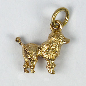 9K Yellow Gold Poodle Dog Charm Pendant