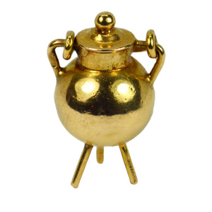 18 Karat Yellow Gold Cooking Pot Charm Pendant