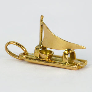 18K Yellow Gold Raft Charm Pendant