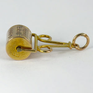 9K Yellow Gold Grass Roller Charm Pendant