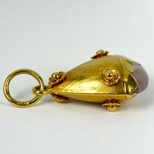 Load image into Gallery viewer, 18 Karat Yellow Gold Rose Quartz Charm Pendant
