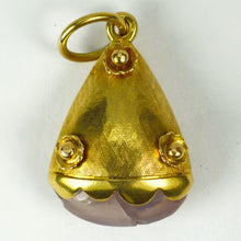 Load image into Gallery viewer, 18 Karat Yellow Gold Rose Quartz Charm Pendant
