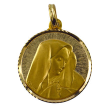 Load image into Gallery viewer, French Dropsy Virgin Mary 18K Yellow Gold Medal Pendant
