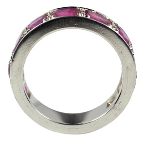 Natural Ruby 18K White Gold Eternity Band Ring