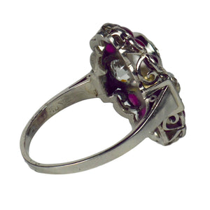 Art Deco Platinum Ruby Diamond Ring
