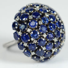 Load image into Gallery viewer, Sapphire Diamond Bombe Cocktail Ring
