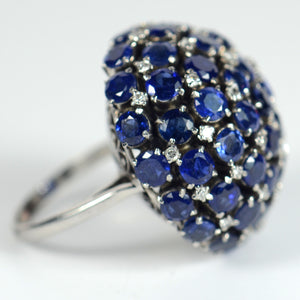 Sapphire Diamond Bombe Cocktail Ring