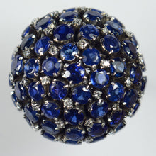 Load image into Gallery viewer, Sapphire Diamond Bombe Cocktail Ring
