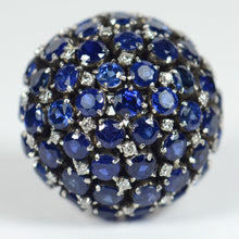 Load image into Gallery viewer, Sapphire Diamond Bombe Cocktail Ring
