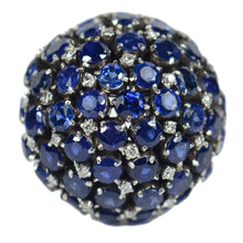 Load image into Gallery viewer, Sapphire Diamond Bombe Cocktail Ring
