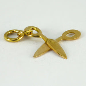 18K Yellow Gold Scissors Charm Pendant