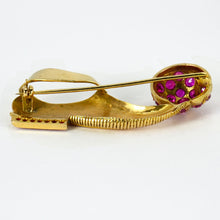 Load image into Gallery viewer, 14 Karat Yellow Gold Ruby Tsarouchi Shoe Brooch
