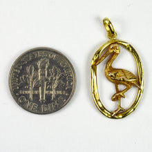 Load image into Gallery viewer, French 18K Yellow Rose Gold Stork Charm Pendant
