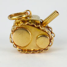 Load image into Gallery viewer, 18K Yellow Gold Military Tank Charm Pendant

