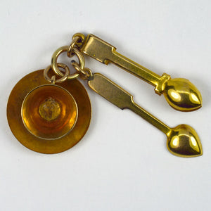 Teacup Saucer Set 9K Yellow Gold Charm Pendant