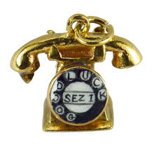 Load image into Gallery viewer, 9K Yellow Gold Good Luck Telephone Charm Pendant
