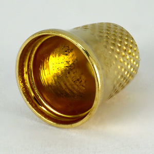 9K Yellow Gold Thimble Charm Pendant