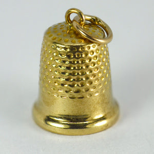 9K Yellow Gold Thimble Charm Pendant