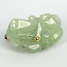 Load image into Gallery viewer, Carved Green Jade Tiger 9K Yellow Gold Charm Pendant
