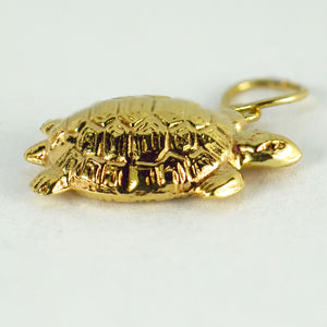 14K Yellow Gold Tortoise Turtle Charm Pendant