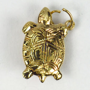 14K Yellow Gold Tortoise Turtle Charm Pendant