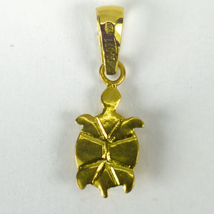 18K Yellow Gold Turtle Tortoise Charm Pendant