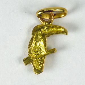 18K Yellow Gold Toucan Bird Charm Pendant