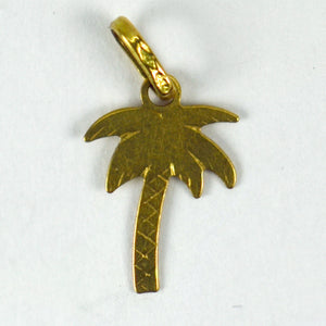 Italian 18K Yellow Gold Palm Tree Charm Pendant