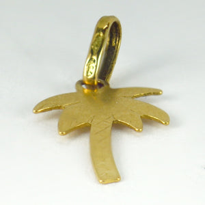 Italian 18K Yellow Gold Palm Tree Charm Pendant