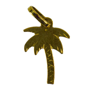 Italian 18K Yellow Gold Palm Tree Charm Pendant