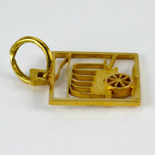 Load image into Gallery viewer, Wagon 18K Yellow Gold Square Charm Pendant
